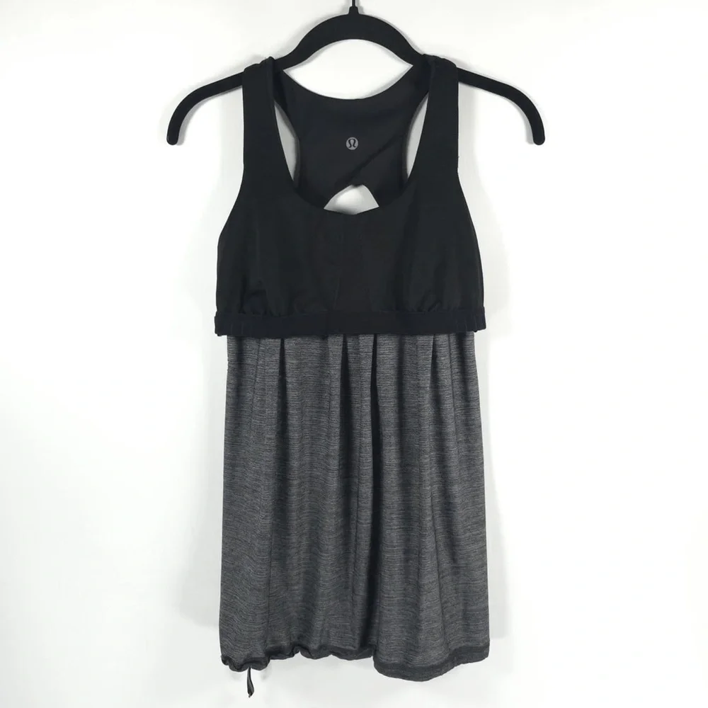 LULULEMON Run Your Heart Out Tank Heathered Black / Black No Size‎ Tag 8